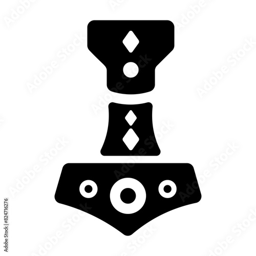 This solid style icon depicting mjolnir