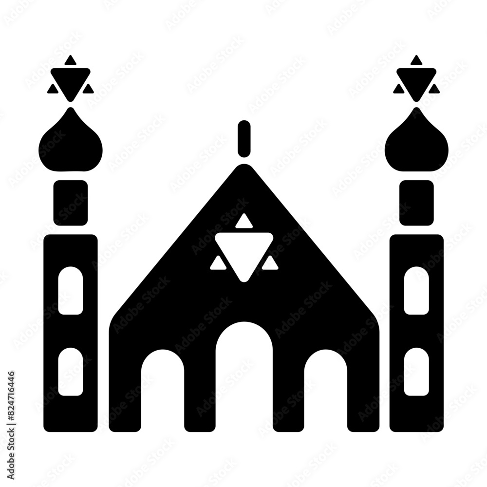 Premium glyph icon of a synagogue Premium glyph icon of a synagogue