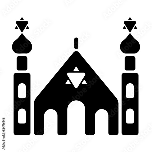 Premium glyph icon of a synagogue 