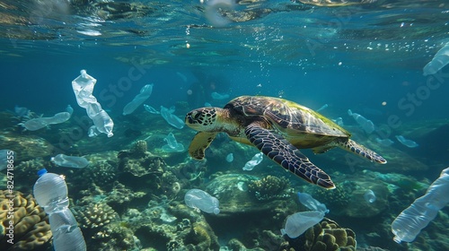 turtles are in oceans full of plastic waste  the danger of plastic waste for the ecosystem in the ocean