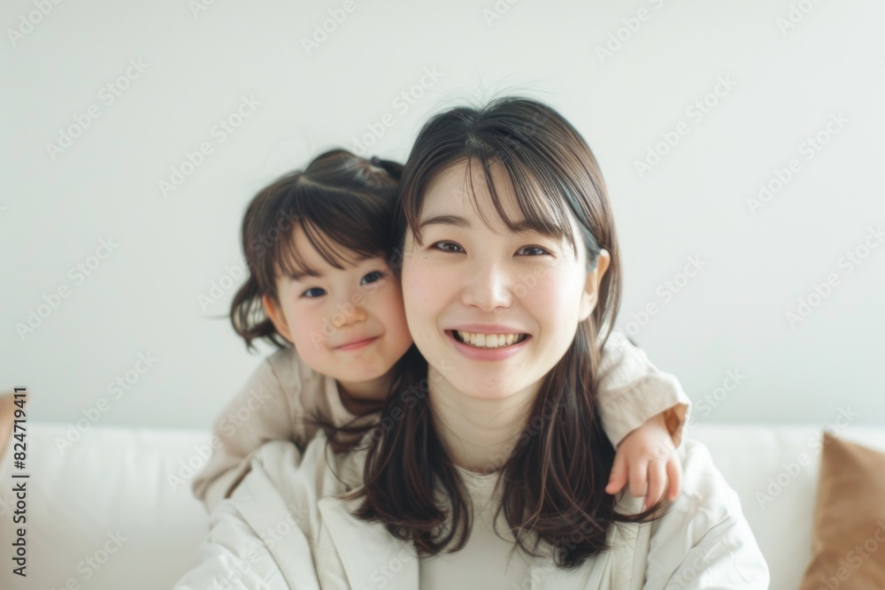 Mother holding her daughter in her arms smiling at the camera. Mother holding her daughter in her arms smiling at the camera.