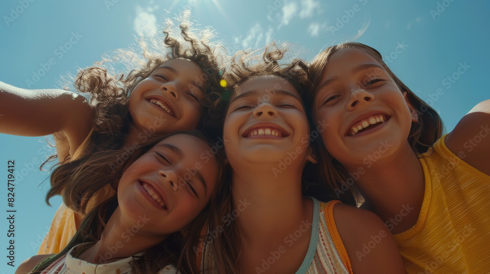 A group of young girls standing next to each other A group of young girls standing next to each other