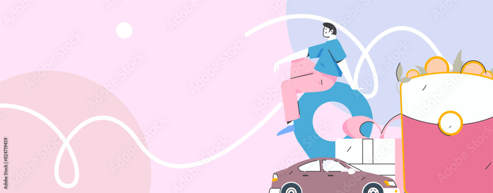 Flat vector concept operation hand drawn illustration of people taking a taxi
Flat vector concept operation hand drawn illustration of people taking a taxi