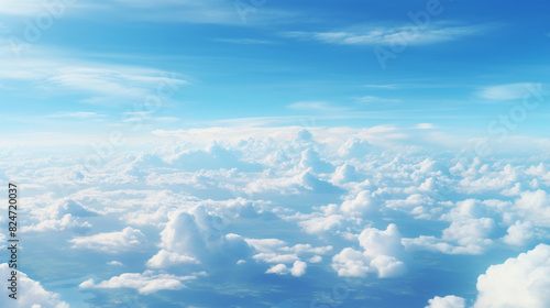 Blue sky and clouds from above