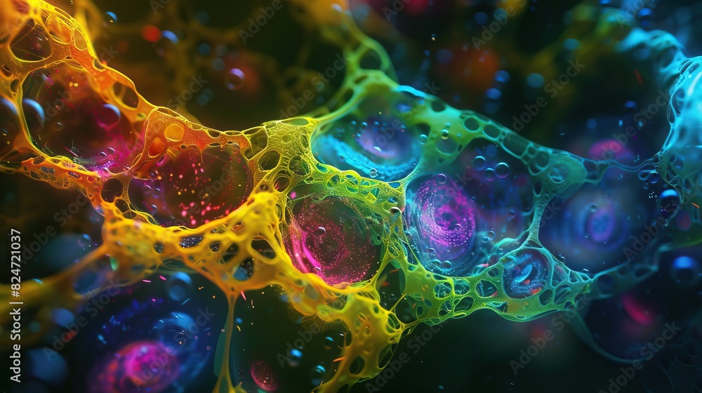 Detailed visualization of plant cell formations Detailed visualization of plant cell formations