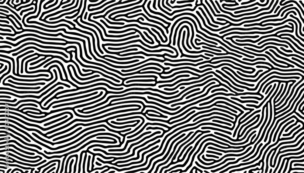 Fluid line wave pattern on a seamless monochrome vector background