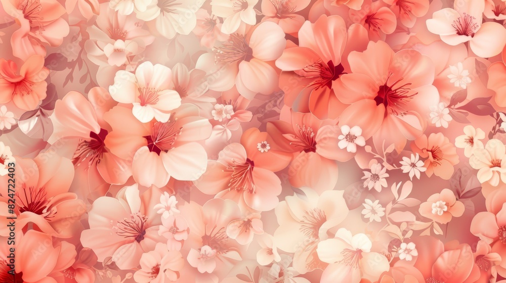 Soft Pastel Floral Background with Petals Soft Pastel Floral Background with Petals