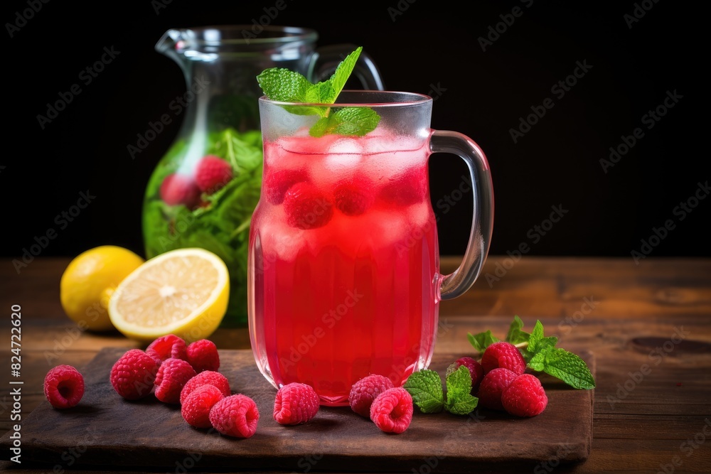 Raspberry Mint Lemonade: Muddling raspberries and mint in lemonade. Raspberry Mint Lemonade: Muddling raspberries and mint in lemonade.