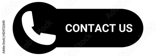 Contact Us, Call Icon, Contact Information Web UI Button. Vector Illustration.