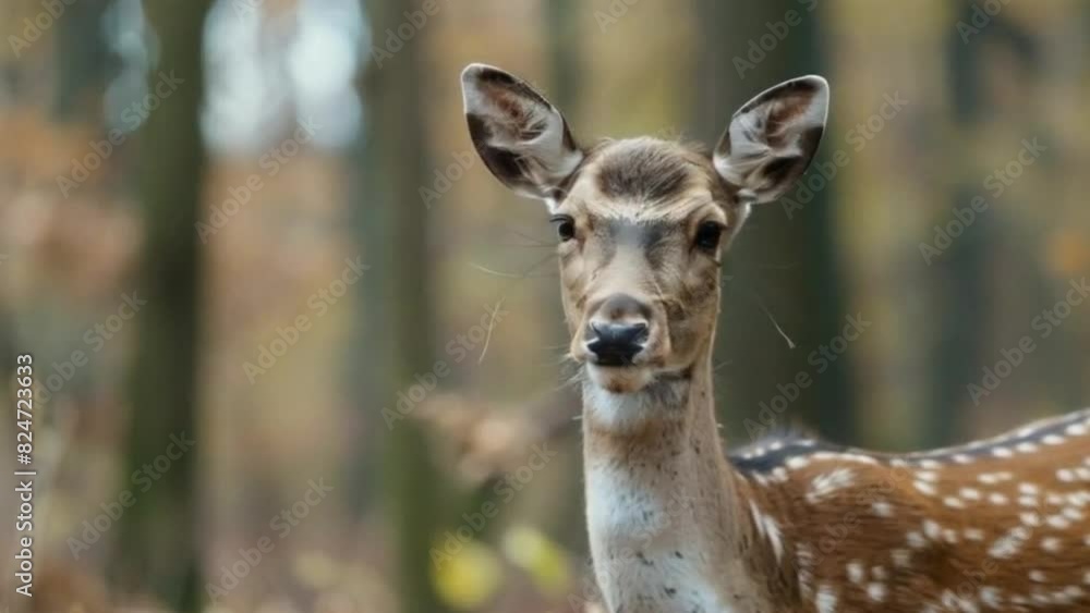 Deer in the Autumn Forest, A Graceful Animal Amidst the Fall Foliage Deer in the Autumn Forest, A Graceful Animal Amidst the Fall Foliage