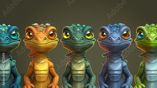 A colorful lizard cartoon character created using artificial intelligence © Mark