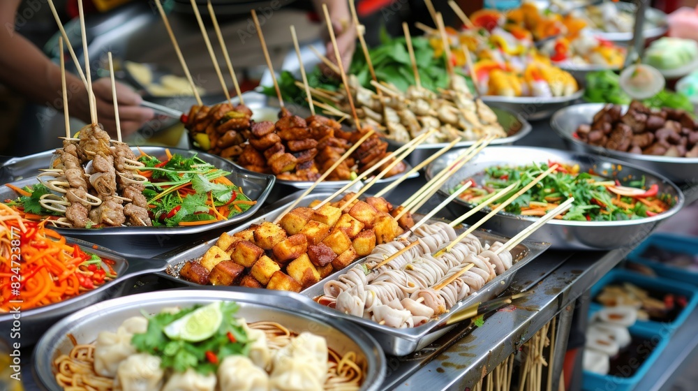 Thailand street food walking street , Thai night market food Thailand street food walking street , Thai night market food