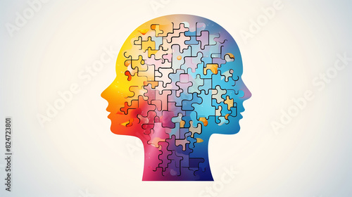 Wallpaper Mural Human head shown as jigsaw puzzle, depicting mental health and brain problem, personality disorder concept Torontodigital.ca