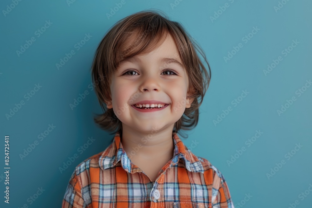 The little boy wearing a checkered shirt cried and laughed The little boy wearing a checkered shirt cried and laughed