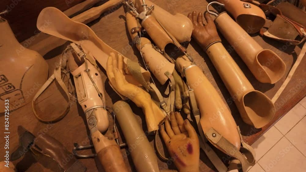 Old Prosthetic Limbs Display at War Museum Old Prosthetic Limbs Display at War Museum