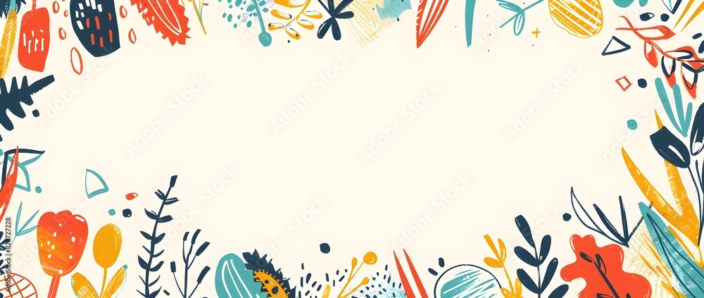Vibrant Doodle Border Design for World Health Day Concept Vibrant Doodle Border Design for World Health Day Concept