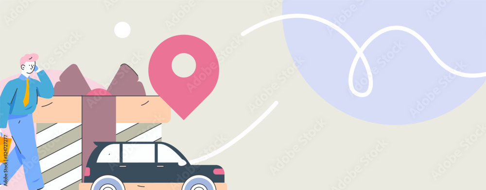 Flat vector concept operation hand drawn illustration of people taking a taxi
Flat vector concept operation hand drawn illustration of people taking a taxi