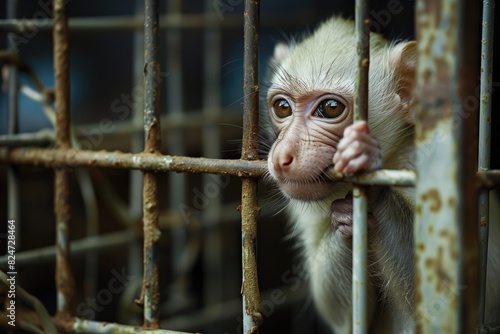 a monkey in a cage © Sergei