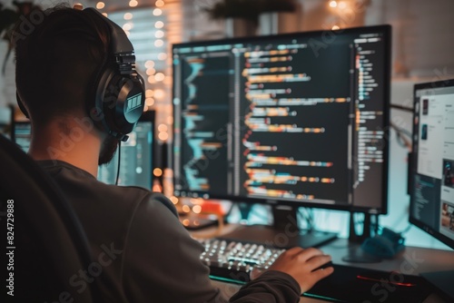 a man working on a computer