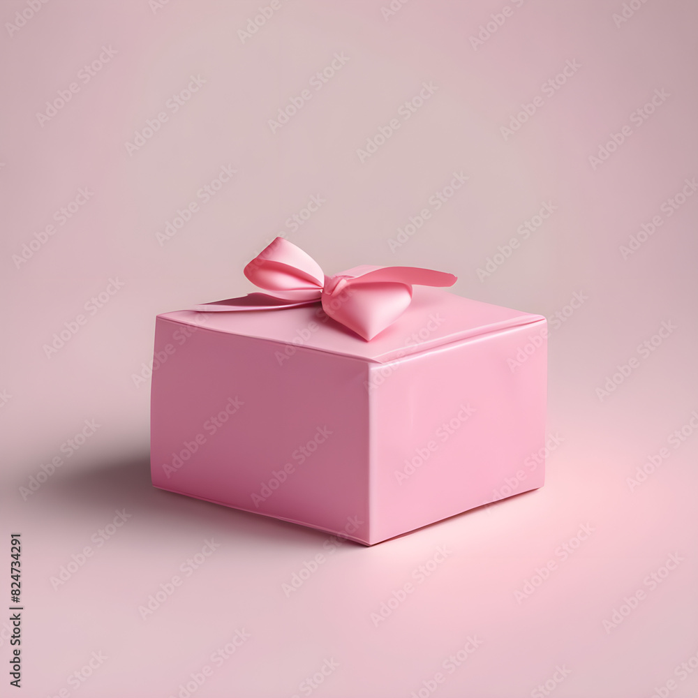 Obraz premium pink gift box, Christmas, birthday, festive, greeting, present, box, card, happy, gift, love, ring box