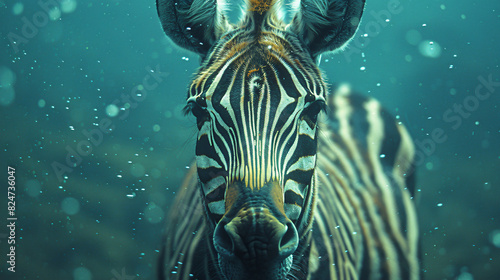 illustration of a close-up of a zebra facing
