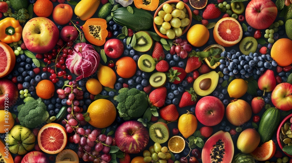 Wallpaper pattern of nutritious foods Wallpaper pattern of nutritious foods