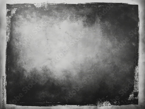 Abstract grungy black and white textured background with distressed edges, perfect for artistic and creative projects.