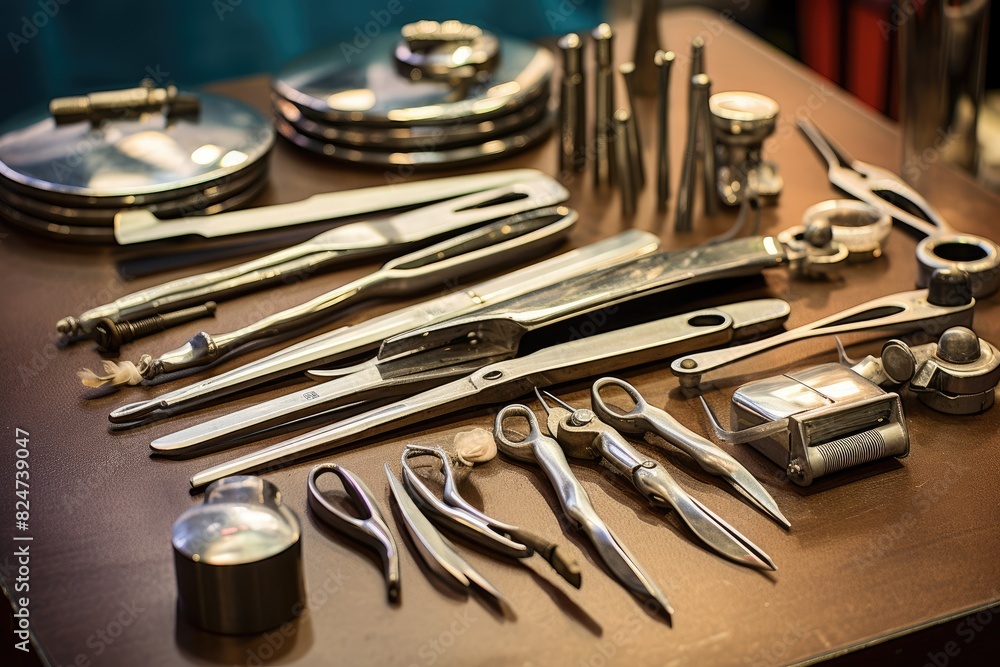 Fototapeta premium Pedicure Tools: Close-ups of tools used during a pedicure.