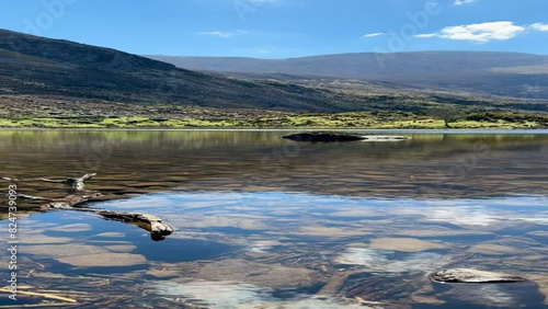 landscape with mountains and lake, Ireland, wishing bridge, gap of dunloe photo