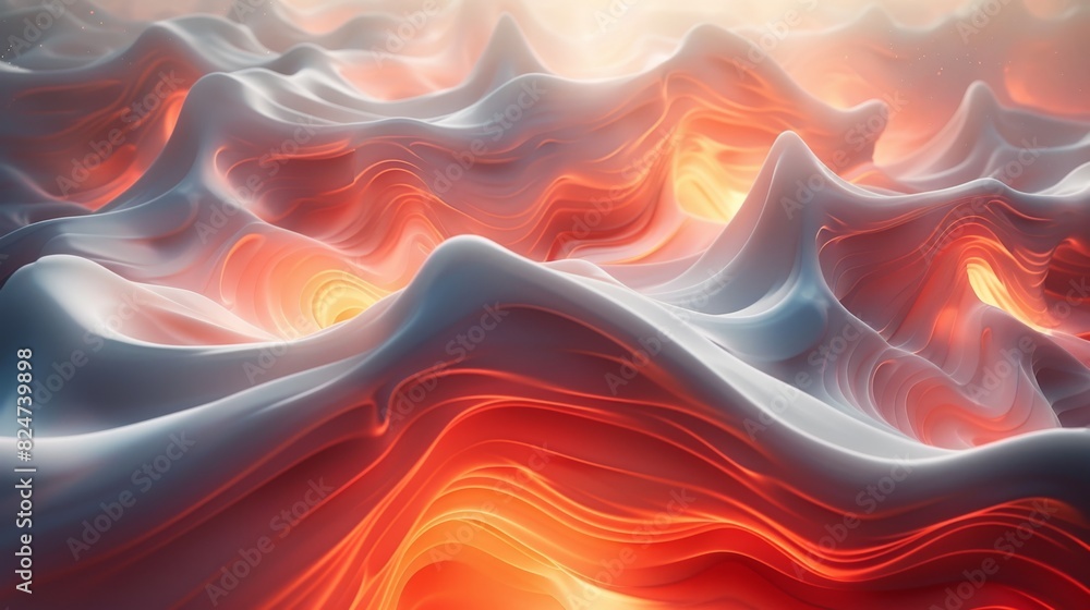 Abstract 3D Background. Vibrant shapes shift and morph, illuminated by electric light, creating an electrifying atmosphere in the digital expanse.