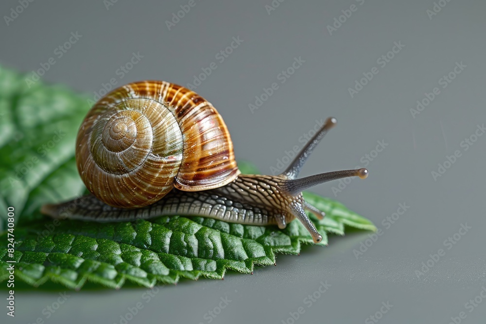 A snail on a leaf