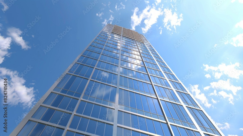 A corporate skyscraper. Show the entire building. A corporate skyscraper. Show the entire building.