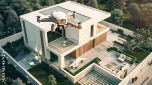 Futuristic Drone Delivery Bringing Innovation and Convenience to Modern Home © banthita166