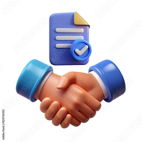 handshake 3d symbol