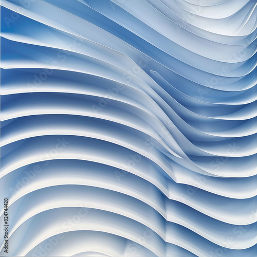 Smooth  wavy lines in a soothing gradient of blue and white  creating a peaceful  flowing pattern  Wallpaper  Generative AI