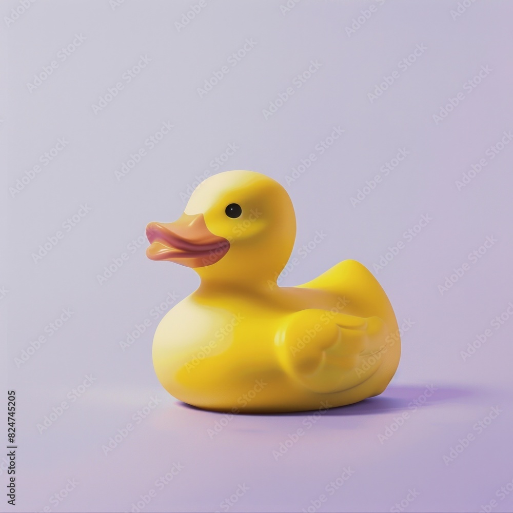 A pastel yellow rubber duck, simple and playful, against a soft lavender background., AI Generative A pastel yellow rubber duck, simple and playful, against a soft lavender background., AI Generative