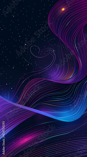 Glowing wavy lines background