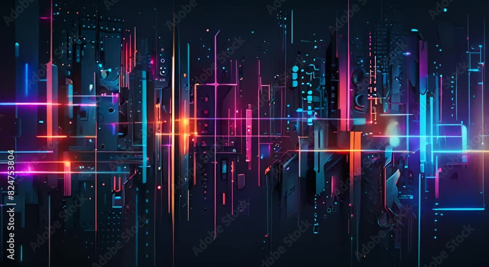 Digital Abstract Background pixels in the form of objects form an ...