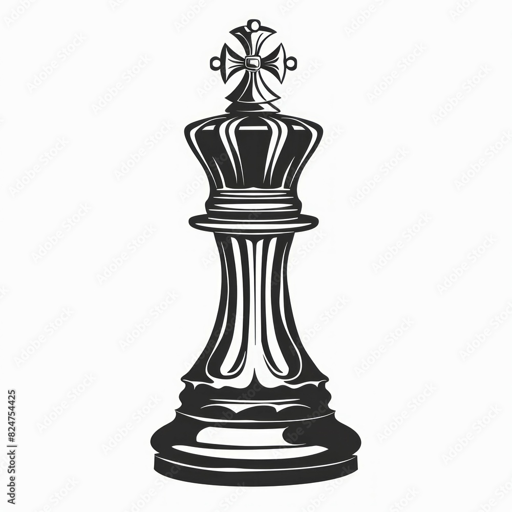 Fototapeta premium bishop chess piece king on white background 