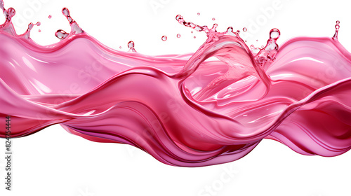 Pink abstract liquid wave PNG. Pink pigment floating isolated. Pink liquid splash PNG