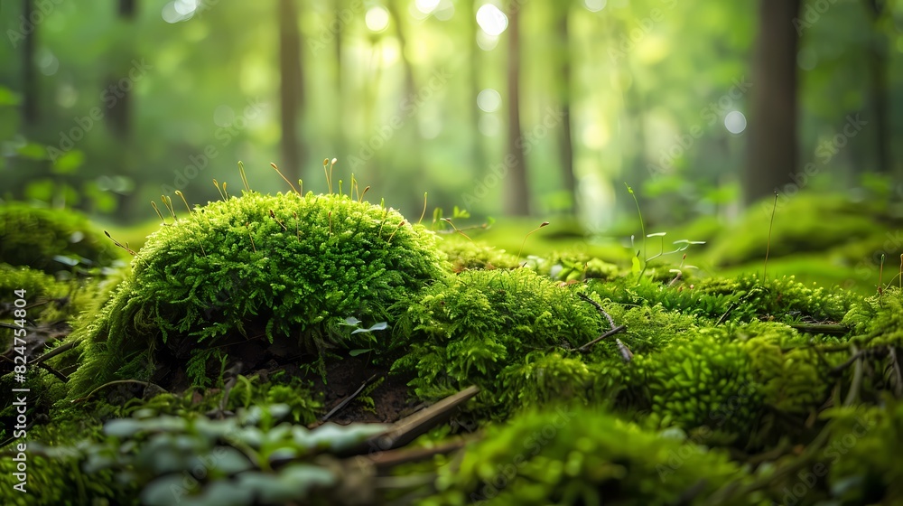 Forest moss and trees poster background Forest moss and trees poster background