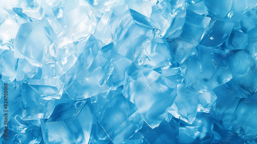 A blue background with ice cubes scattered throughout. The ice cubes are in various sizes and shapes, creating a sense of depth and texture. Scene is cool and refreshing A blue background with ice cubes scattered throughout. The ice cubes are in various sizes and shapes, creating a sense of depth and texture. Scene is cool and refreshing