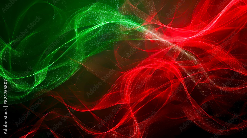 A green and red swirl of light with a red and green background A green and red swirl of light with a red and green background