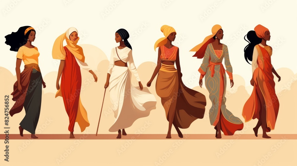 Global Women Unity: Diverse Ethnic Groups Together in Modern Flat ...