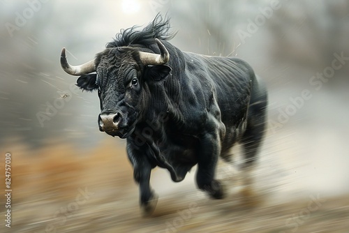 The bull is black  high quality  high resolution
