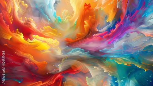 Bold strokes of color creating a dynamic and captivating Spectrum Symphony that draws the viewer into its vibrant world