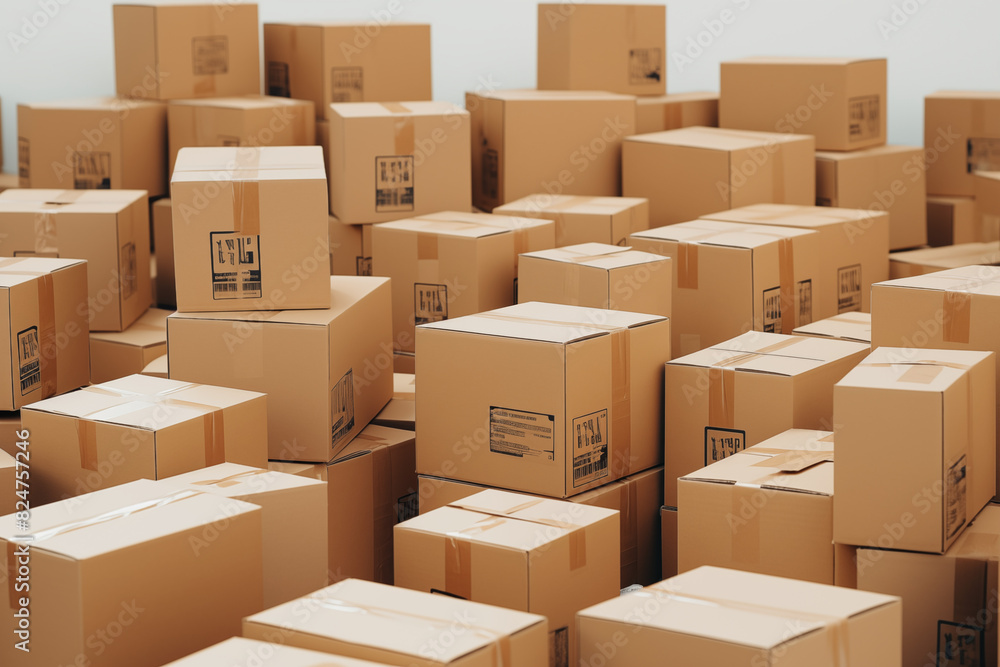 Image of several boxes. Moving. Job of mover. Logistics profession. Mover job offer. Purchase sale cardboard. Home delivery. Delivery company. Image of several boxes. Moving. Job of mover. Logistics profession. Mover job offer. Purchase sale cardboard. Home delivery. Delivery company.