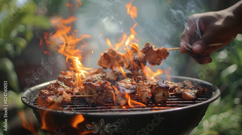Grilling Feast: A mouthwatering spread of barbecue meats sizzling on the grill, creating a delicious dinner spread