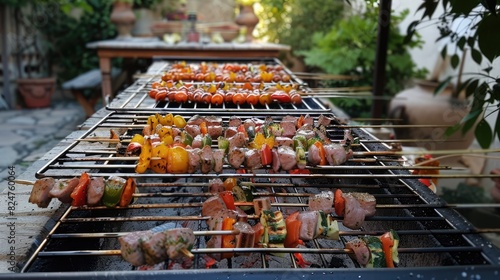 Grilling Feast: A mouthwatering spread of barbecue meats sizzling on the grill, creating a delicious dinner spread