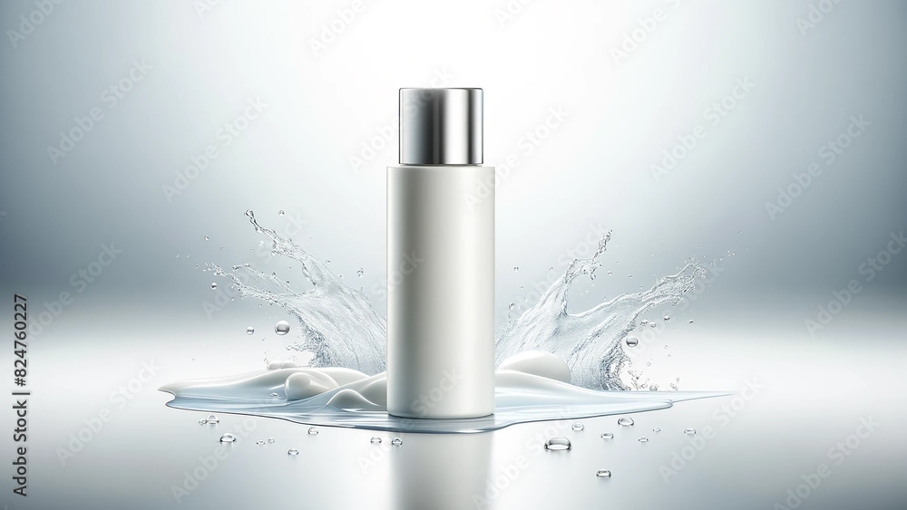 cosmetic makeup bottle for lotion or cream set against a pristine white water fresh background. cosmetic makeup bottle for lotion or cream set against a pristine white water fresh background.